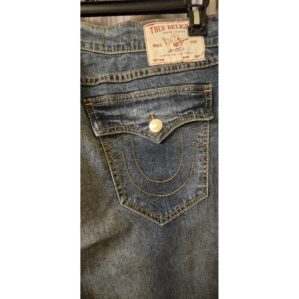 NEW True Religion Geno SN Flap Jeans Men's 36x32 Med Muggy Wash Relaxed Slim NWT